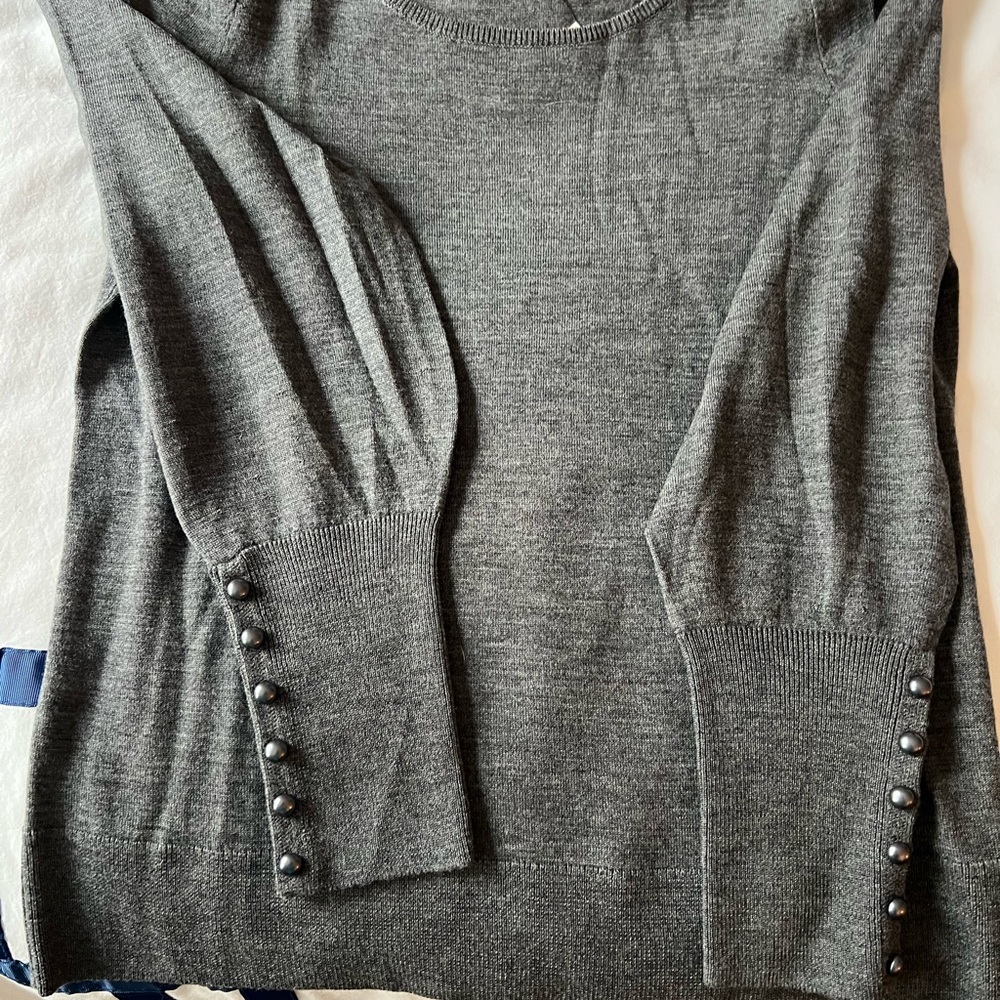 Talbots Charcoal Sweater with Button Accents
